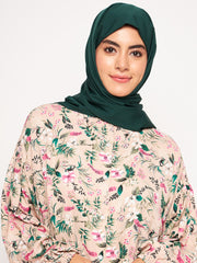 Bottle Green Crepe Hijab Stole for Women