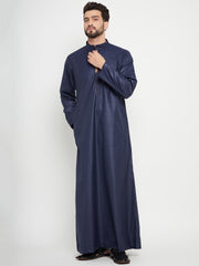 Blue Arab Thobe / Jubba for Men with Straight Sleeves