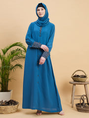 Sky Blue Modest Abaya Burqa with Matching Hijab
