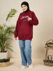 Modest Maroon Fleece Sabr Winter Women's Hoodie