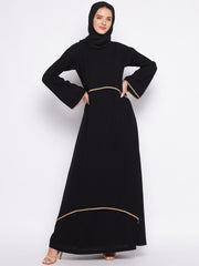 Black Abaya for Women Black Georgette Hijab