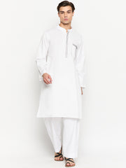 White Straight Men's Kurta