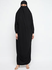 One Piece Black Loose Fit Jilbab Abaya for Women