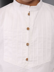 White Kids Boy's Kurta Pajama Set