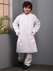 White Kurta Pajama Set for Kids Boys