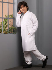 White Kurta Pajama Set for Kids Boys