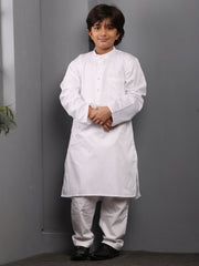 White Kurta Pajama Set for Kids Boys