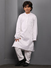 White Kurta Pajama Set for Kids Boys