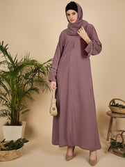 Embroidered Modest Pink Abaya Burqa with Matching Hijab