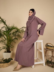 Embroidered Modest Pink Abaya Burqa with Matching Hijab