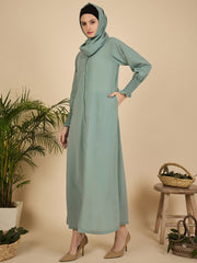 Modest Front Open Zip Abaya Burqa with Matching Hijab