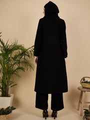 Front Open Black Co-Ord Set for Women