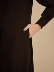 Front Open Brown Co-Ord Set for Women