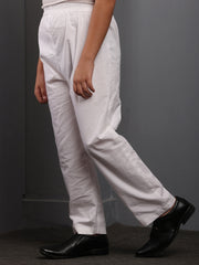 White Solid Pajama for Kids Boys