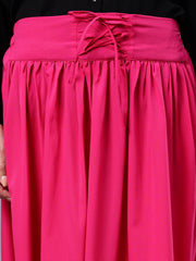 Pink Solid Skirt for Women