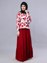 Maroon Maxi Skirt for Women