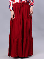 Maroon Maxi Skirt for Women
