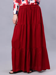 Maroon Maxi Skirt for Women