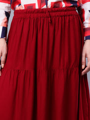 Maroon Maxi Skirt for Women