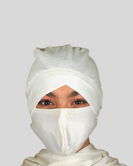 White Turban-style Hijab Cap
