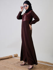Embroidery Abaya/Burqa with Black Georgette Hijab