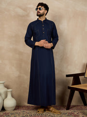 Men's Blue Cotton Arabic Jubba/Thobe