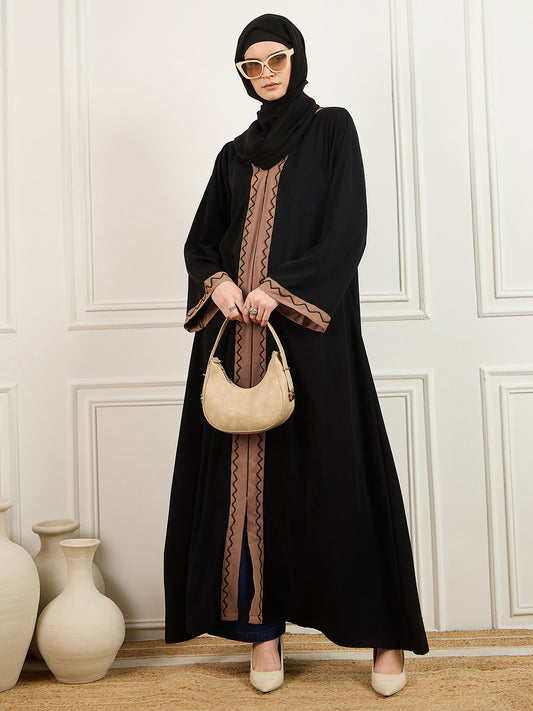 Handwork Burqa Abaya with Black Georgette Hijab