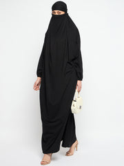 One Piece Black Loose Fit Jilbab Abaya for Women