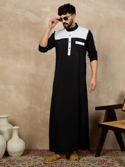 Black Arabic Cotton Thobe for Men