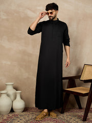 Men's Arabic Black Cotton Thobe/Jubba