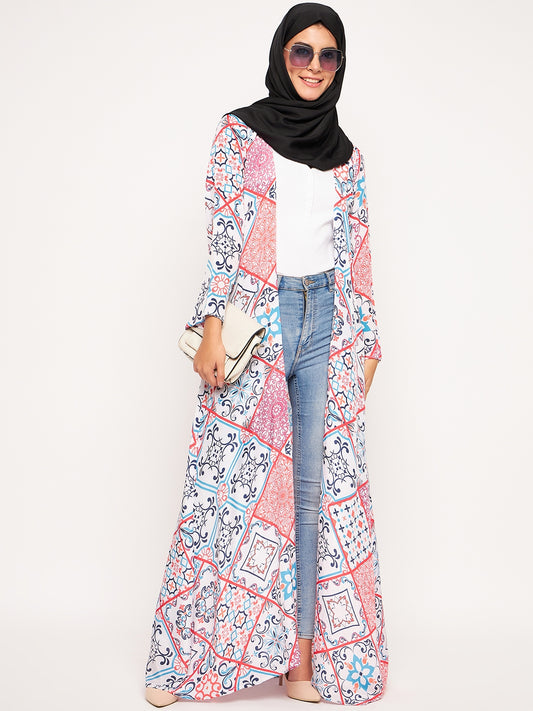 Front Open Shrug  for women with Black Georgette Hijab