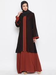 Shrug Attached Abaya for Women with Black Georgette Scarf