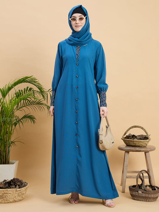 Sky Blue Modest Abaya Burqa with Matching Hijab