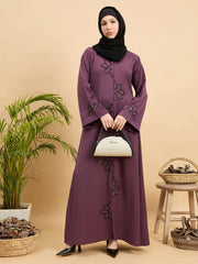 Modest Luxury Hand worked Front Open Abaya Burqa with Hijab
