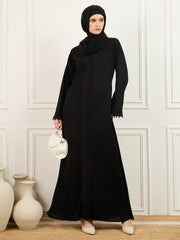 Black Lace Abaya/Burqa with Matching Georgette Hijab