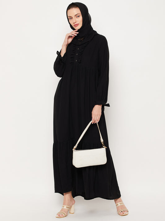 Abaya for Women with Black Georgette Scarf