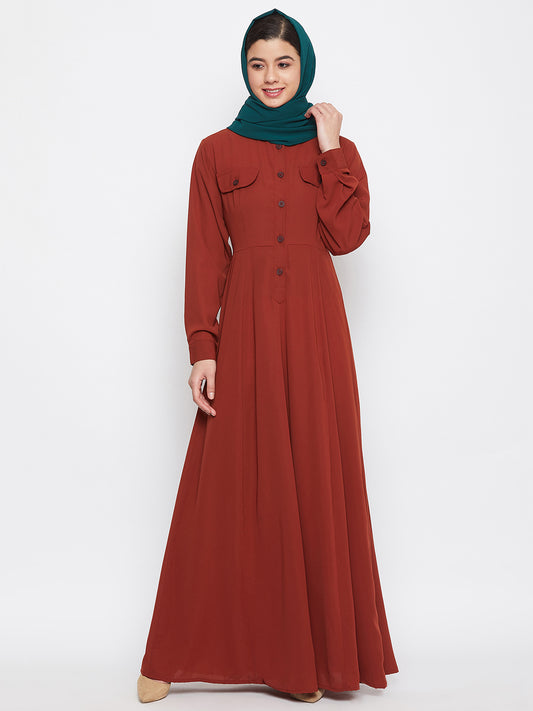 Bottle Green Georgette Solid Hijab Stole For Women