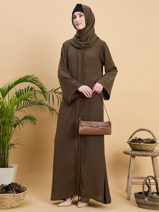 Modest Front Open Oat Dubai Abaya Burqa with Matching Hijab
