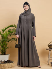 Modest Grey Abaya Burqa For Women with Matching Hijab