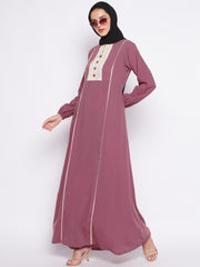 Lace Design Abaya/Burqa with Black Georgette Hijab