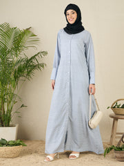 Front Open Printed Abaya Burqa with Black Hijab