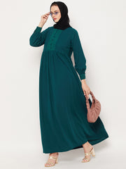 Lace Work Design Abaya for Women with Black Georgette Scarf