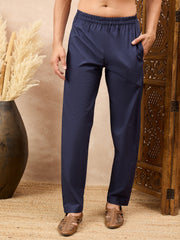 Blue Solid Mens Pajama