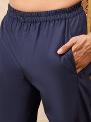 Blue Solid Mens Pajama