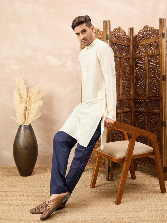 Blue Solid Mens Pajama