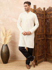 Black Solid Mens Pajama