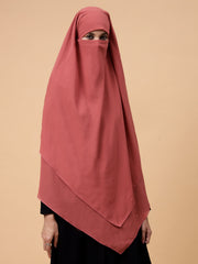 2-Layer Diamond Georgette Rust Khimar Prayer Hijab for Women