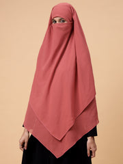 2-Layer Diamond Georgette Rust Khimar Prayer Hijab for Women