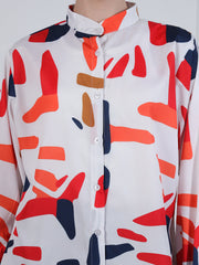 Printed Front Open Modest Women's Shirt