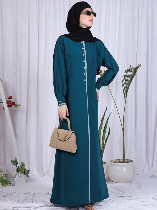 Abaya for women with Black Georgette Hijab